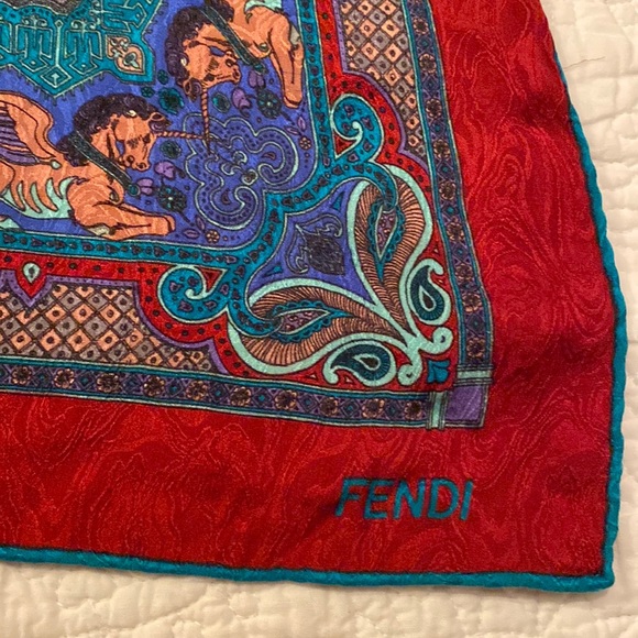 Fendi vintage square silk scarf - Picture 10 of 14